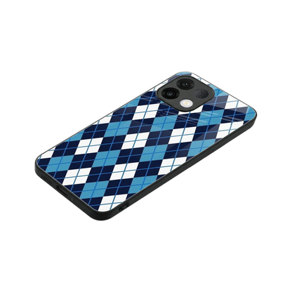 Argyle Blue stylish phone case for oppo k13 5g | glossy glass and slim fit