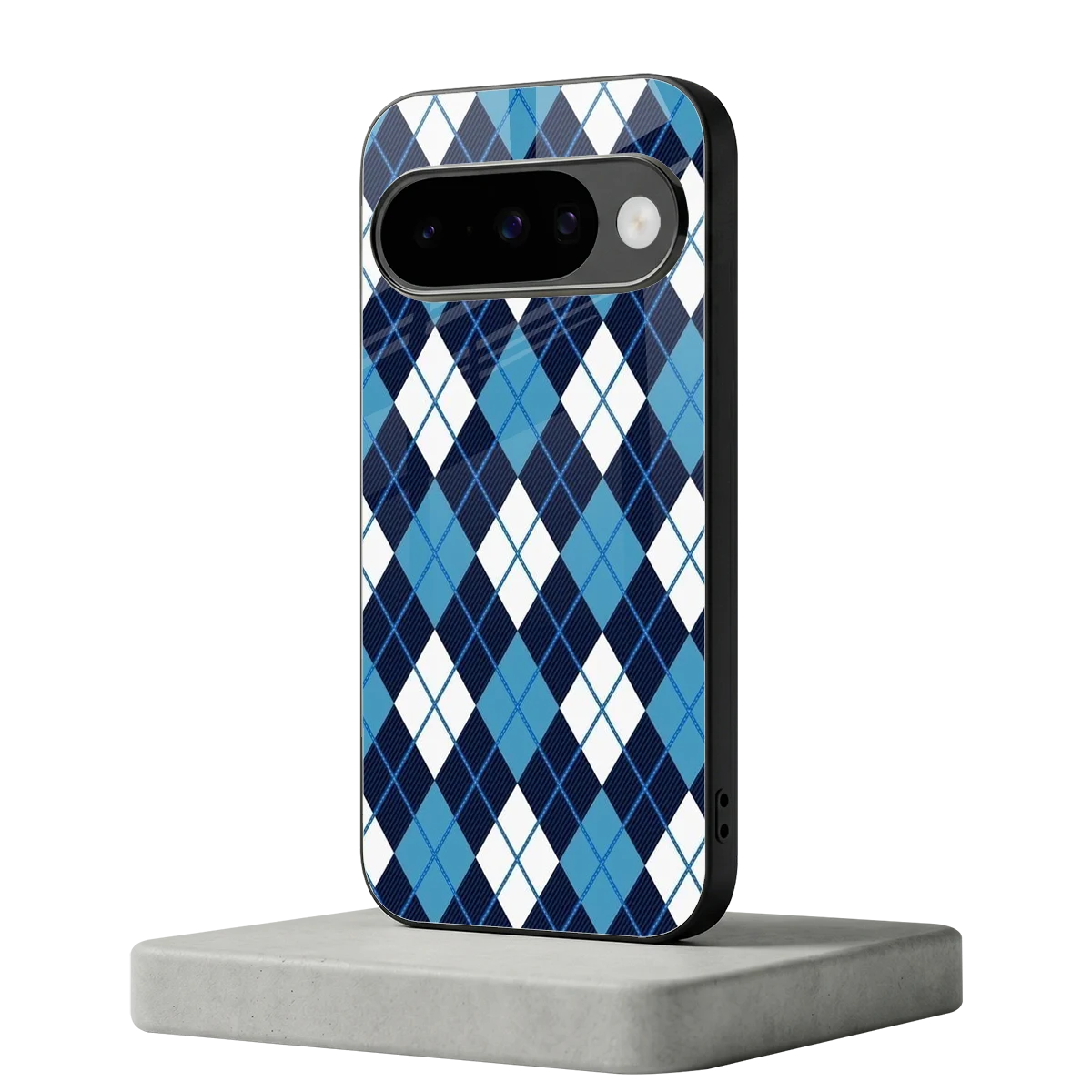Argyle Blue google pixel 10 mobile cover | shockproof glass phone case
