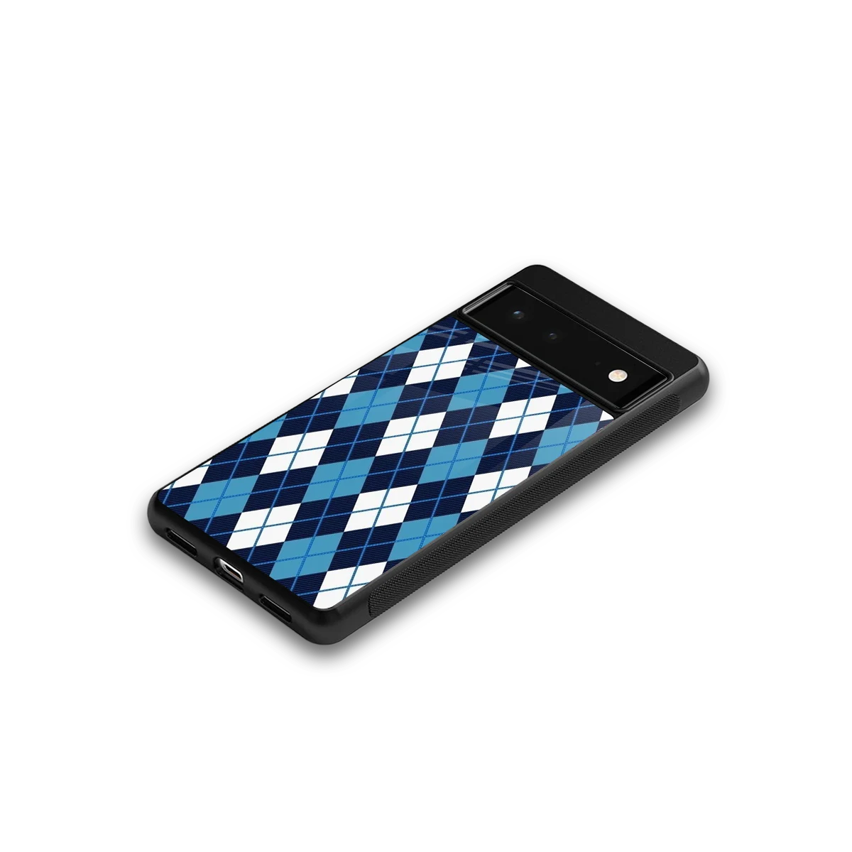 Argyle Blue google pixel 6a mobile cover | shockproof glass phone case