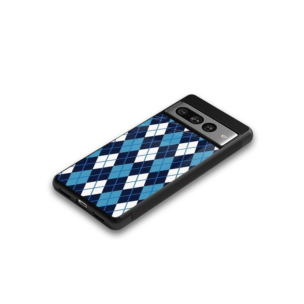 Argyle Blue google pixel 7 pro mobile cover | shockproof glass phone case