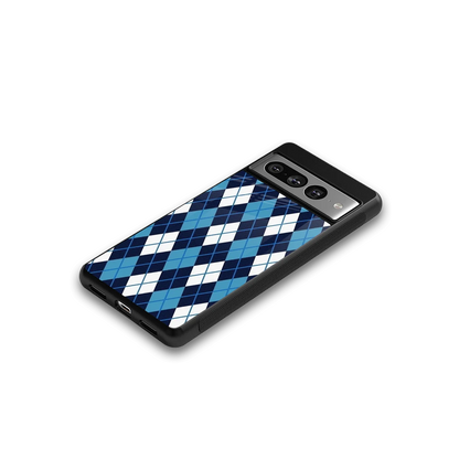 Argyle Blue google pixel 7 pro mobile cover | shockproof glass phone case