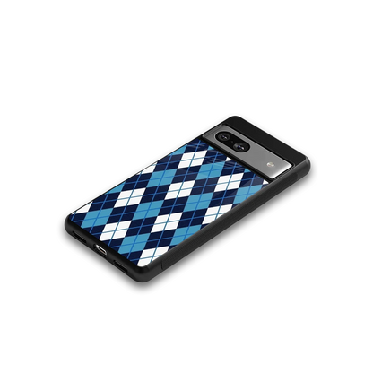 Argyle Blue google pixel 7a mobile cover | shockproof glass phone case