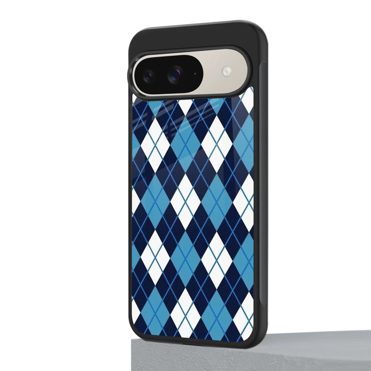 Argyle Blue google pixel 9 mobile cover | shockproof glass phone case