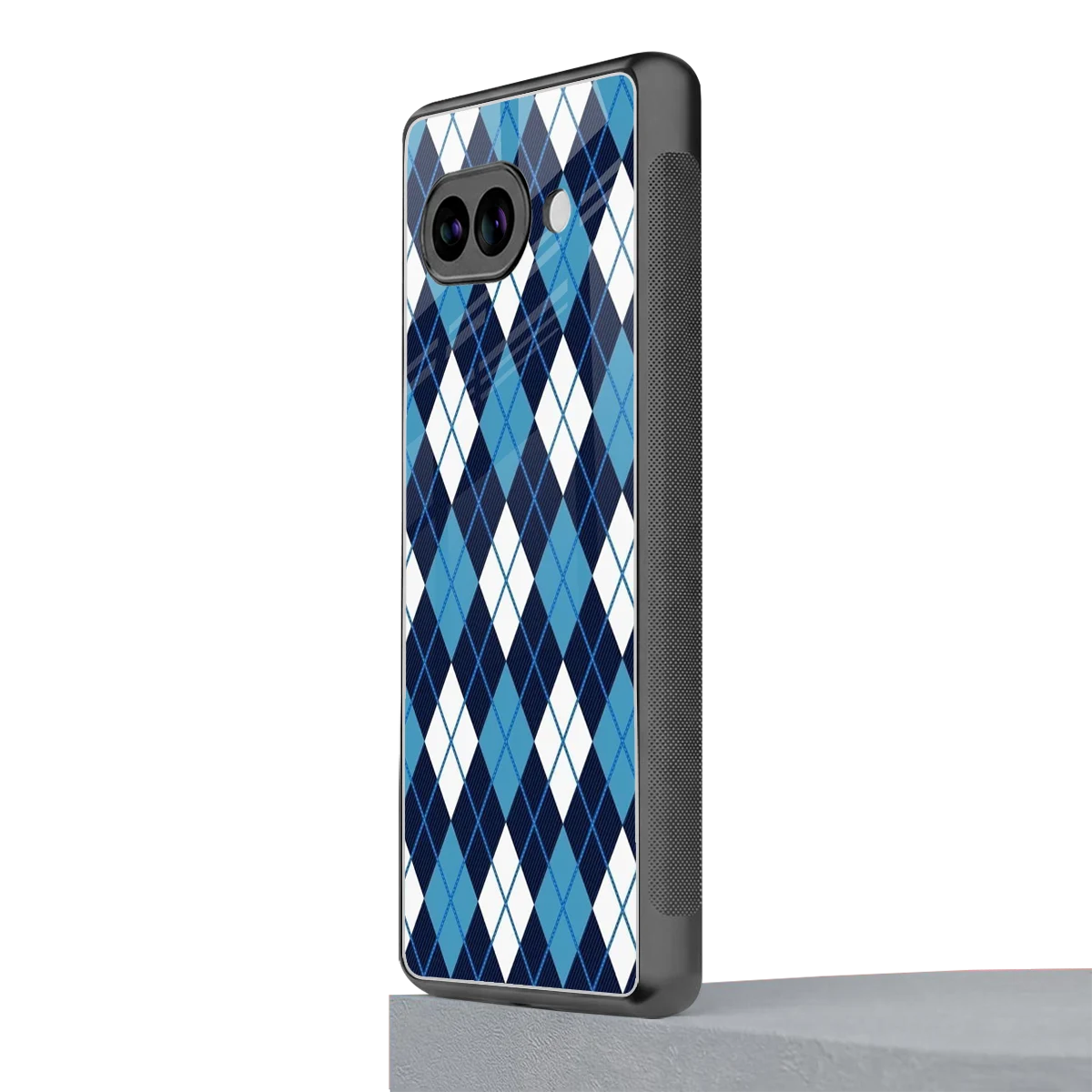 Argyle Blue google pixel 10a mobile cover | shockproof glass phone case
