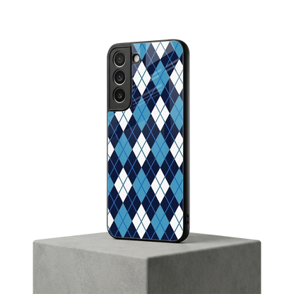 Argyle Blue samsung galaxy s22 mobile cover | shockproof glass phone case