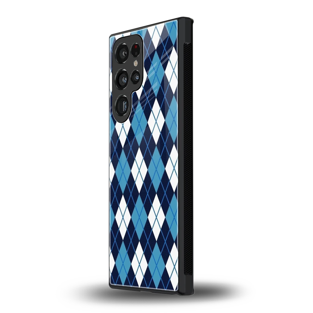 Argyle Blue samsung galaxy s24 ultra mobile cover | shockproof glass phone case