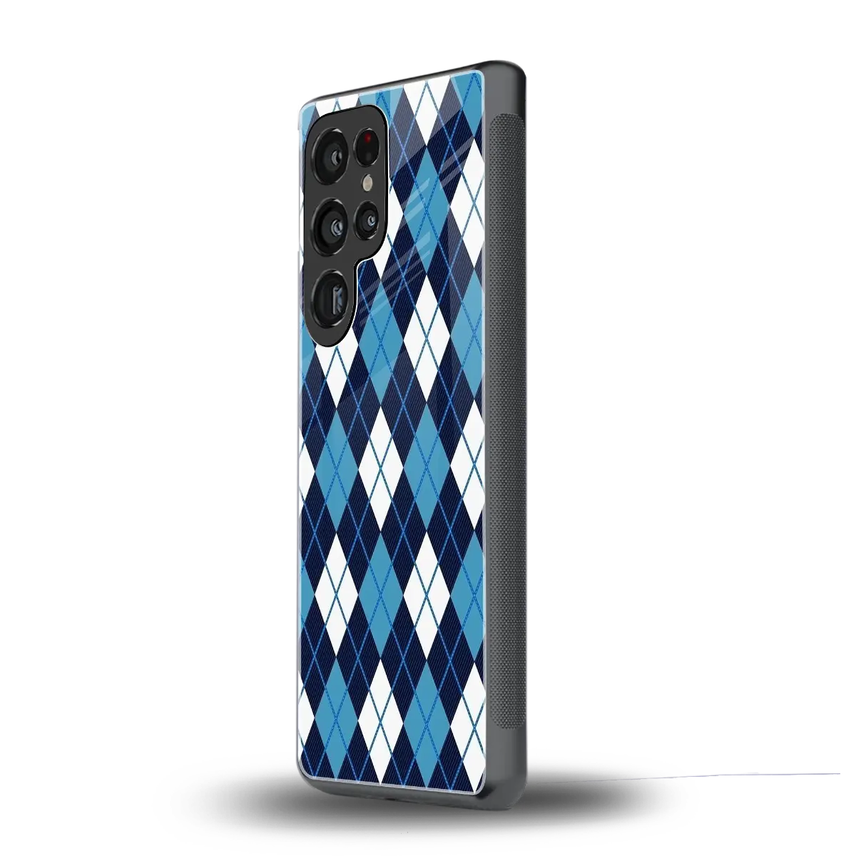 Argyle Blue samsung galaxy s25 ultra mobile cover | shockproof glass phone case