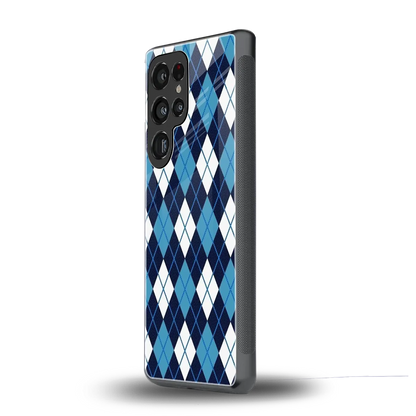 Argyle Blue samsung galaxy s25 ultra mobile cover | shockproof glass phone case