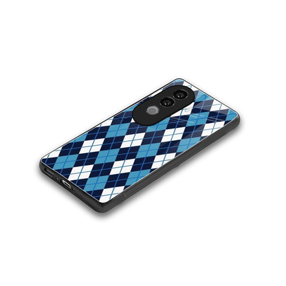 Argyle Blue stylish phone case for vivo v40e | glossy glass and slim fit