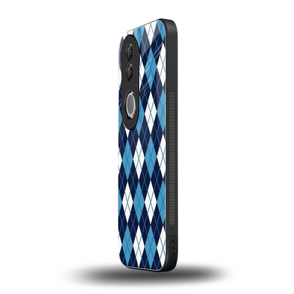 Argyle Blue vivo v50 mobile cover | shockproof glass phone case