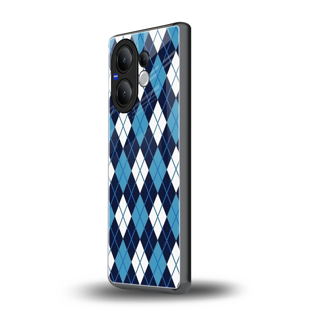 Argyle Blue vivo v60 mobile cover | shockproof glass phone case