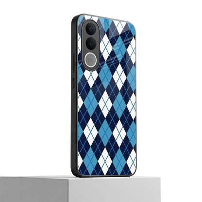 Argyle Blue vivo v70 fe mobile cover | shockproof glass phone case
