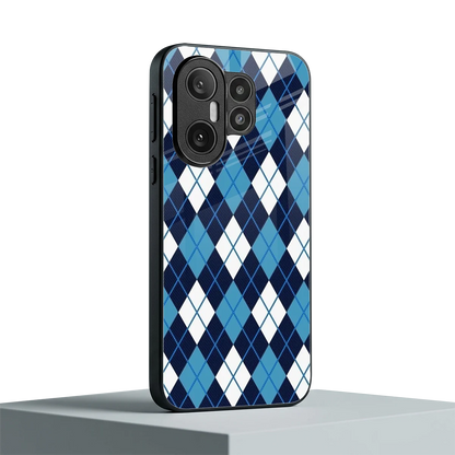 Argyle Blue vivo x200 fe mobile cover | shockproof glass phone case