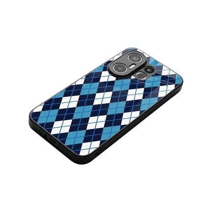 Argyle Blue stylish phone case for vivo x200 fe | glossy glass and slim fit