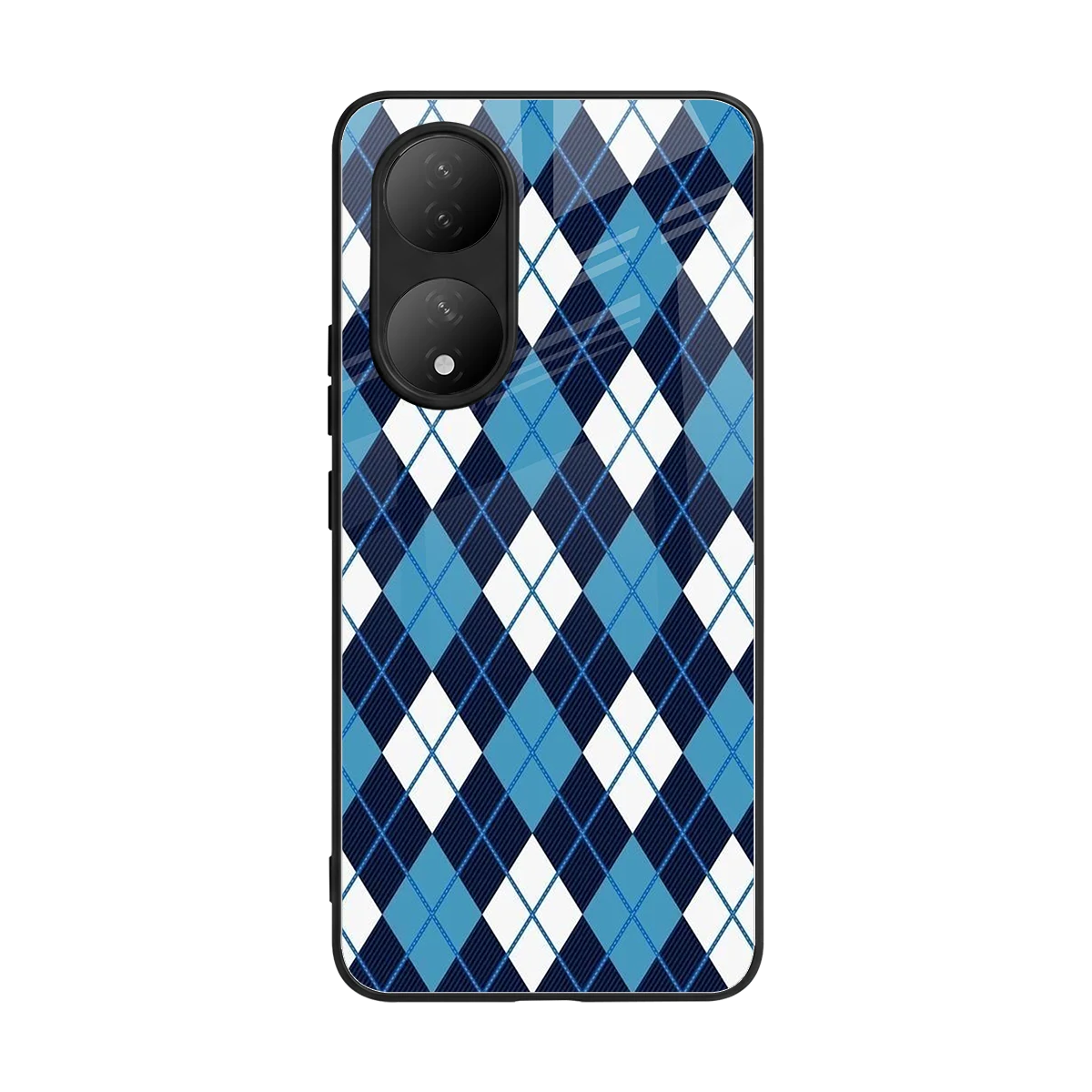 Argyle Blue back phone cover | glass case for Vivo-y100