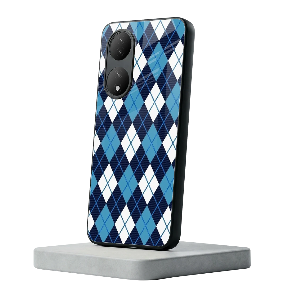 Argyle Blue Vivo-y100 mobile cover | shockproof glass phone case