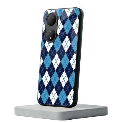 Argyle Blue Vivo-y100 mobile cover | shockproof glass phone case