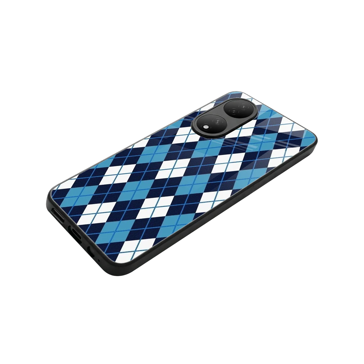 Argyle Blue stylish phone case for Vivo-y100 | glossy glass and slim fit