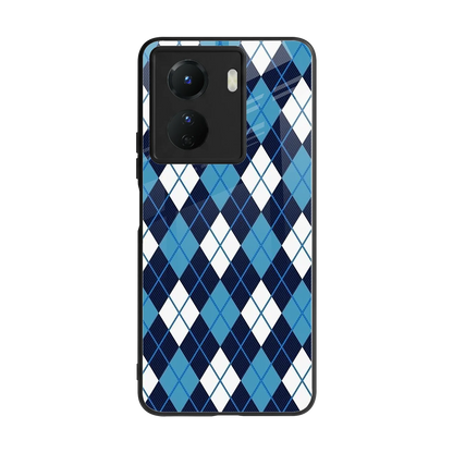 Argyle Blue back phone cover | glass case for vivo y16