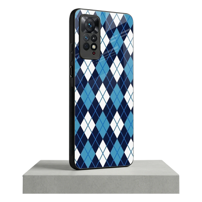 Argyle Blue redmi note 11 pro mobile cover | shockproof glass phone case