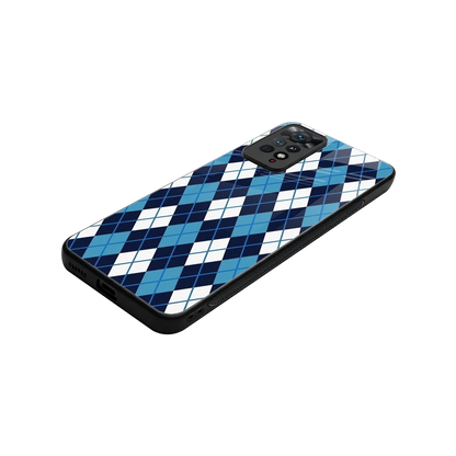 Argyle Blue stylish phone case for redmi note 11 pro | glossy glass and slim fit