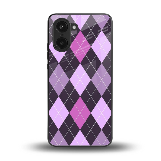 Argyle Purple back phone cover | glass case for oneplus nord ce5 5g