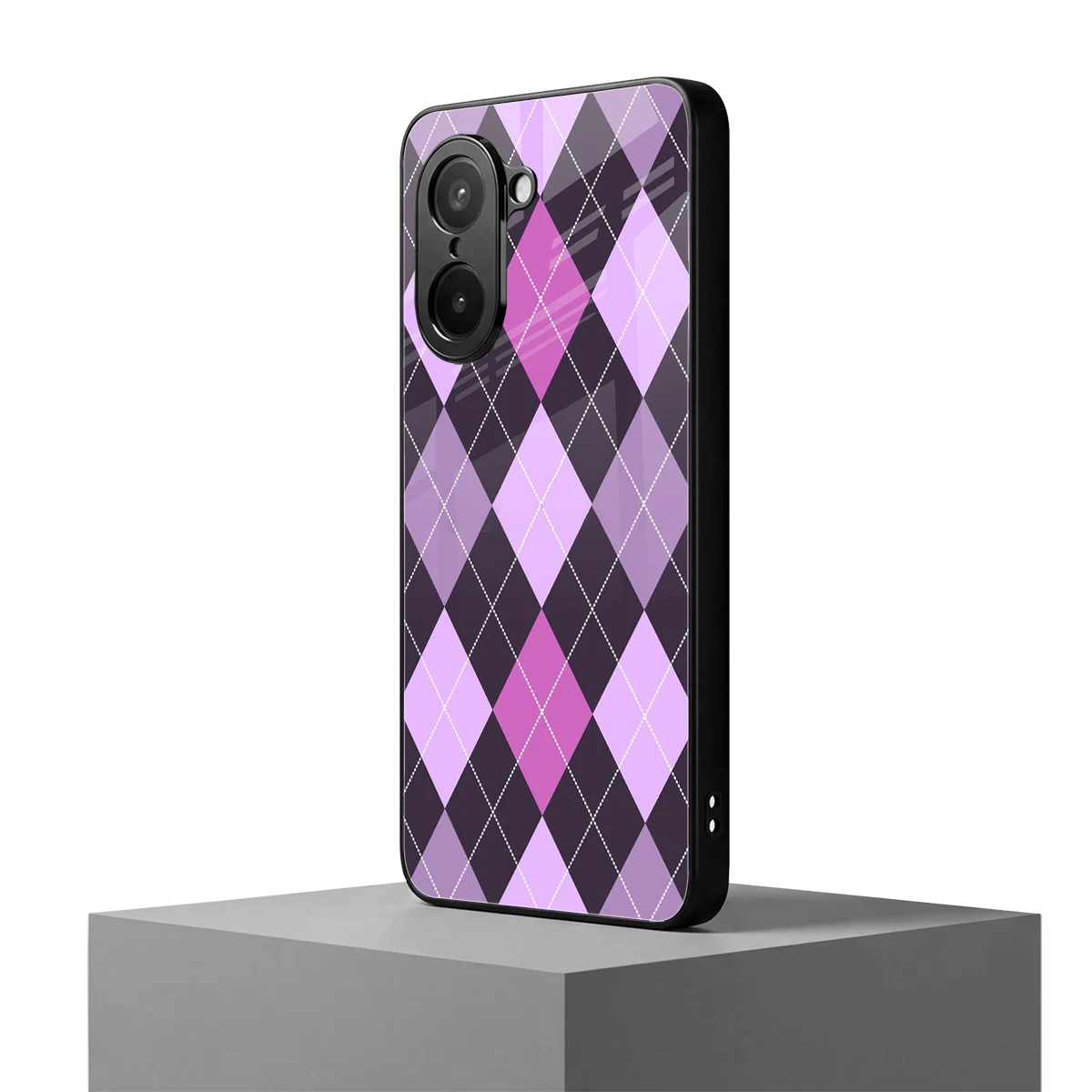 Argyle Purple oneplus nord ce5 5g mobile cover | shockproof glass phone case