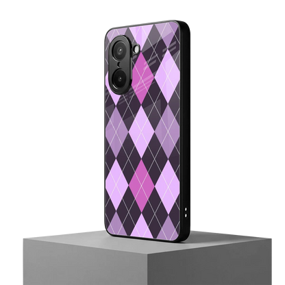Argyle Purple oneplus nord ce5 5g mobile cover | shockproof glass phone case