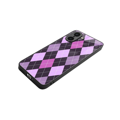 Argyle Purple stylish phone case for oneplus nord ce5 5g | glossy glass and slim fit