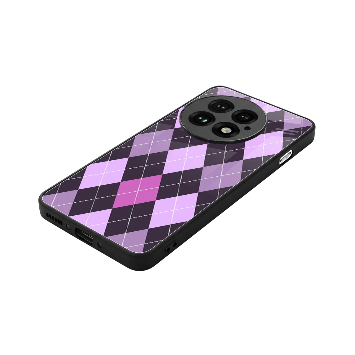 Argyle Purple stylish phone case for oneplus 13 | glossy glass and slim fit