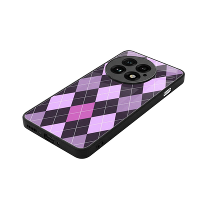 Argyle Purple stylish phone case for oneplus 13 | glossy glass and slim fit