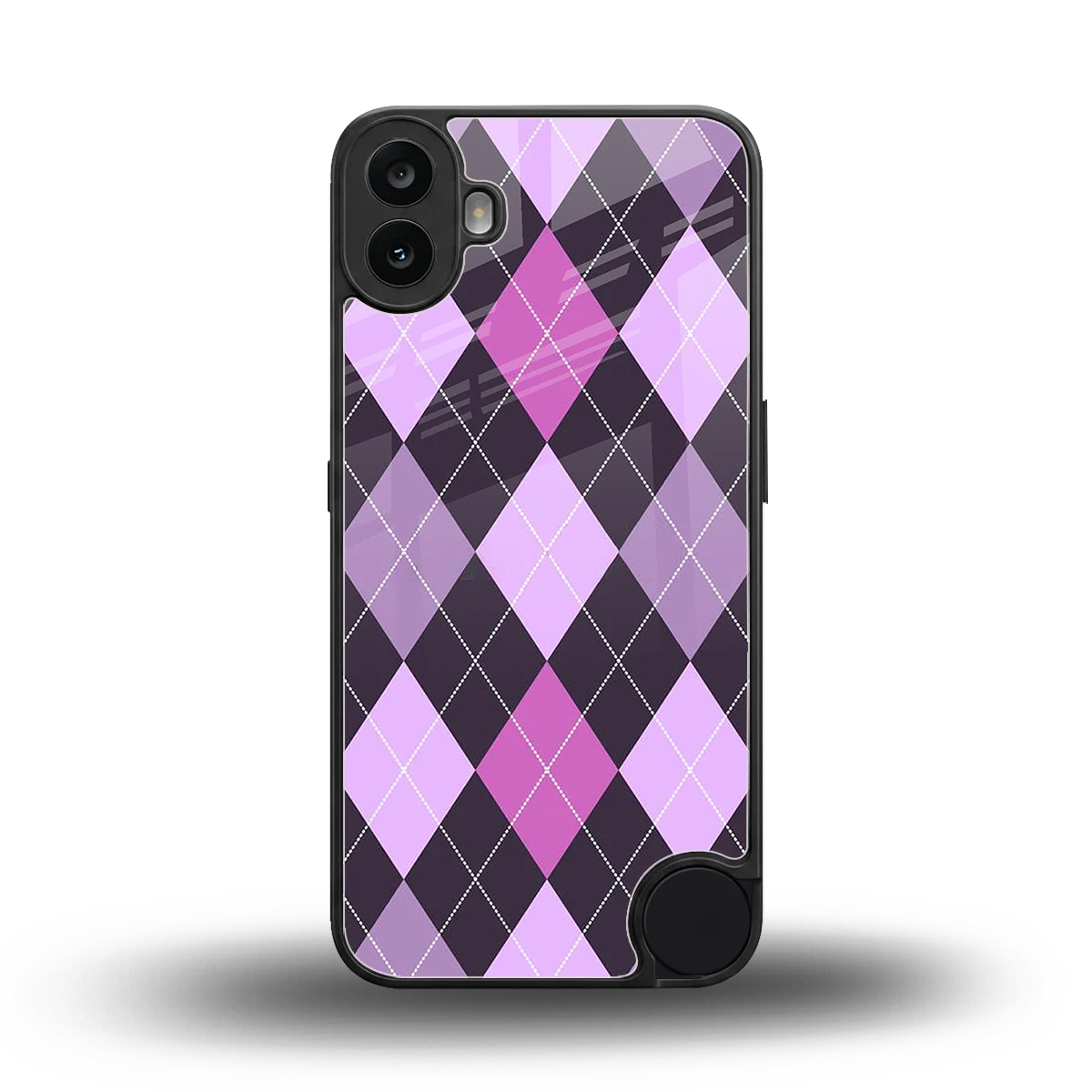 Argyle Purple back phone cover | glass case for cmf nothing phone 1