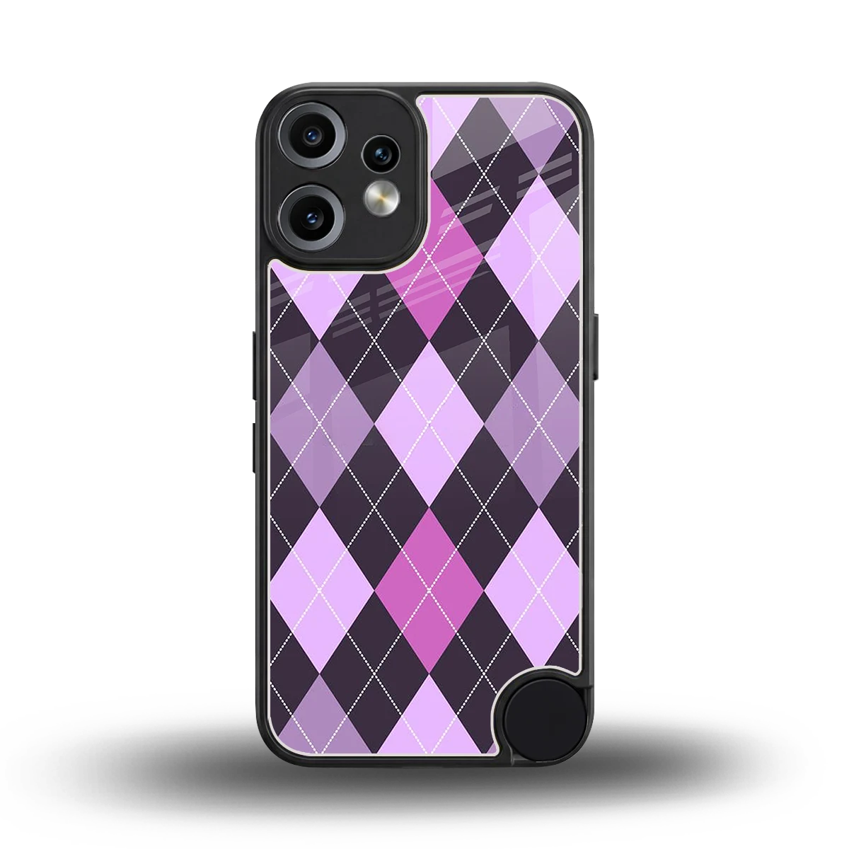Argyle Purple back phone cover | glass case for cmf nothing phone 2 pro