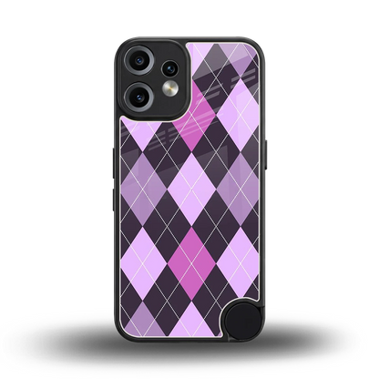 Argyle Purple back phone cover | glass case for cmf nothing phone 2 pro