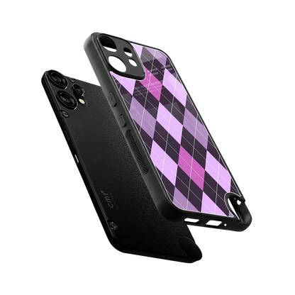 Argyle Purple sleek cmf nothing phone 2 pro cover with tempered glass back and TPU edges