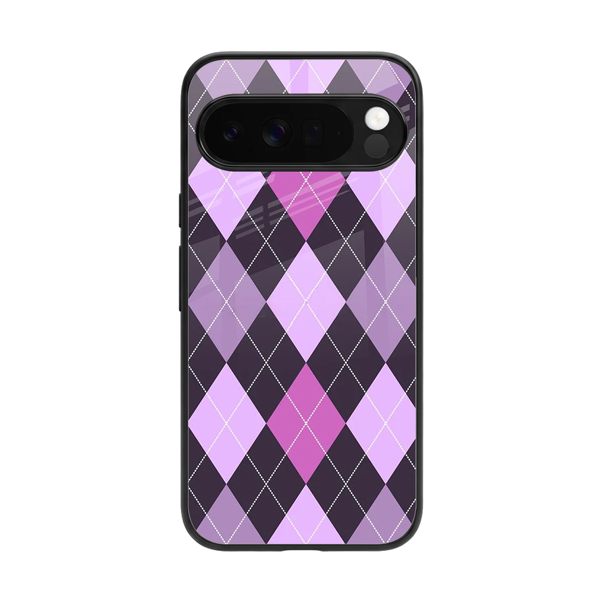 Argyle Purple back phone cover | glass case for google pixel 10 pro xl