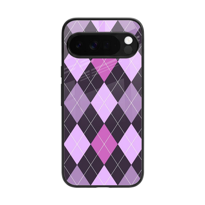 Argyle Purple back phone cover | glass case for google pixel 10 pro xl