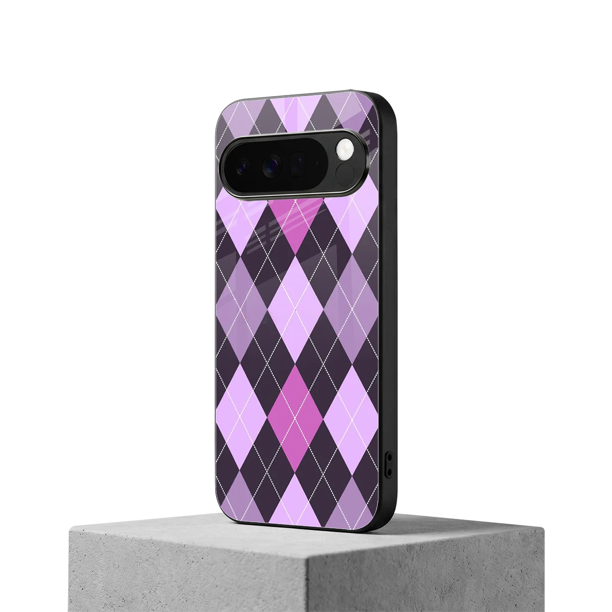Argyle Purple google pixel 10 pro xl mobile cover | shockproof glass phone case