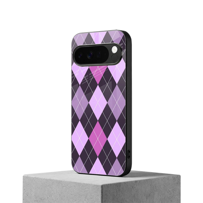 Argyle Purple google pixel 10 pro xl mobile cover | shockproof glass phone case