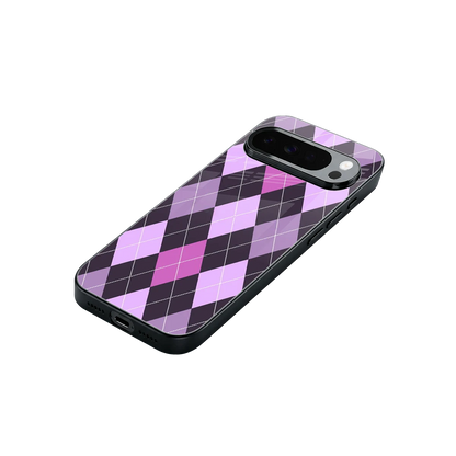 Argyle Purple stylish phone case for google pixel 10 pro xl | glossy glass and slim fit
