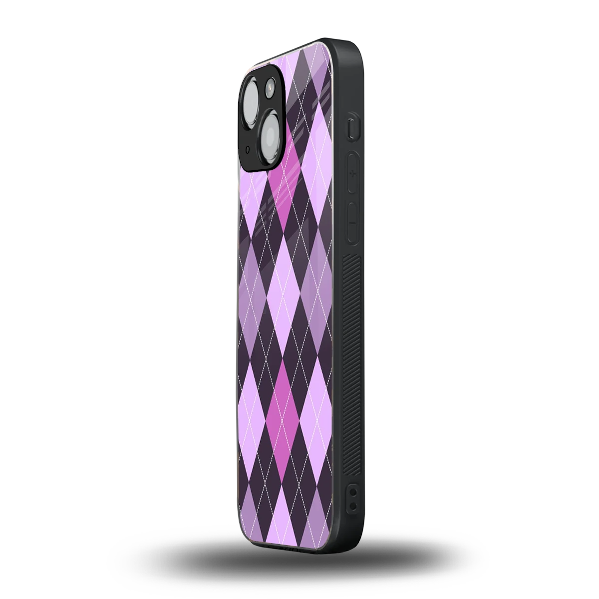 Argyle Purple iphone 13 mini mobile cover | shockproof glass phone case