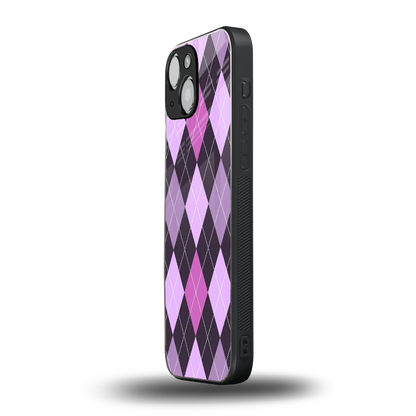 Argyle Purple iphone 13 mini mobile cover | shockproof glass phone case