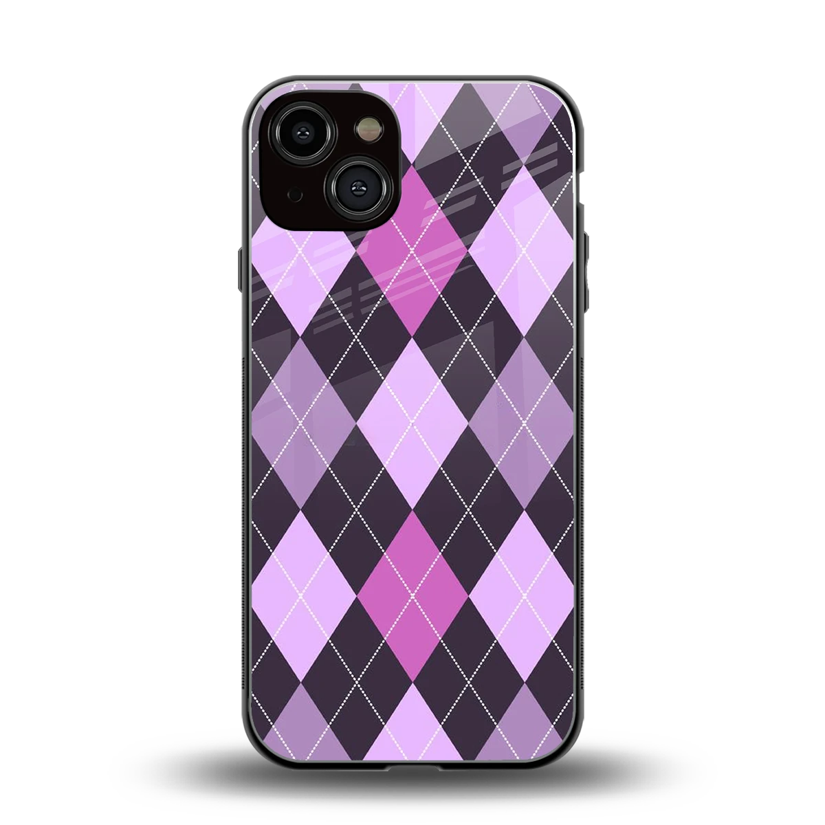 Argyle Purple back phone cover | glass case for iphone 13