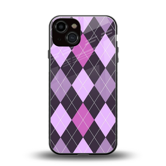 Argyle Purple back phone cover | glass case for iphone 13