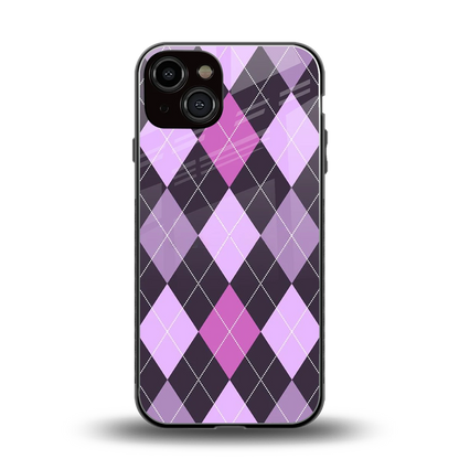 Argyle Purple back phone cover | glass case for iphone 14
