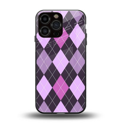 Argyle Purple back phone cover | glass case for iphone 15 pro max