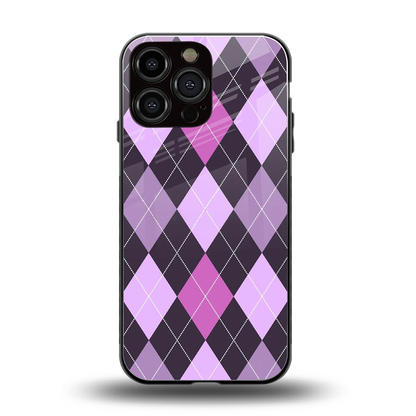 Argyle Purple back phone cover | glass case for iphone 16 pro max