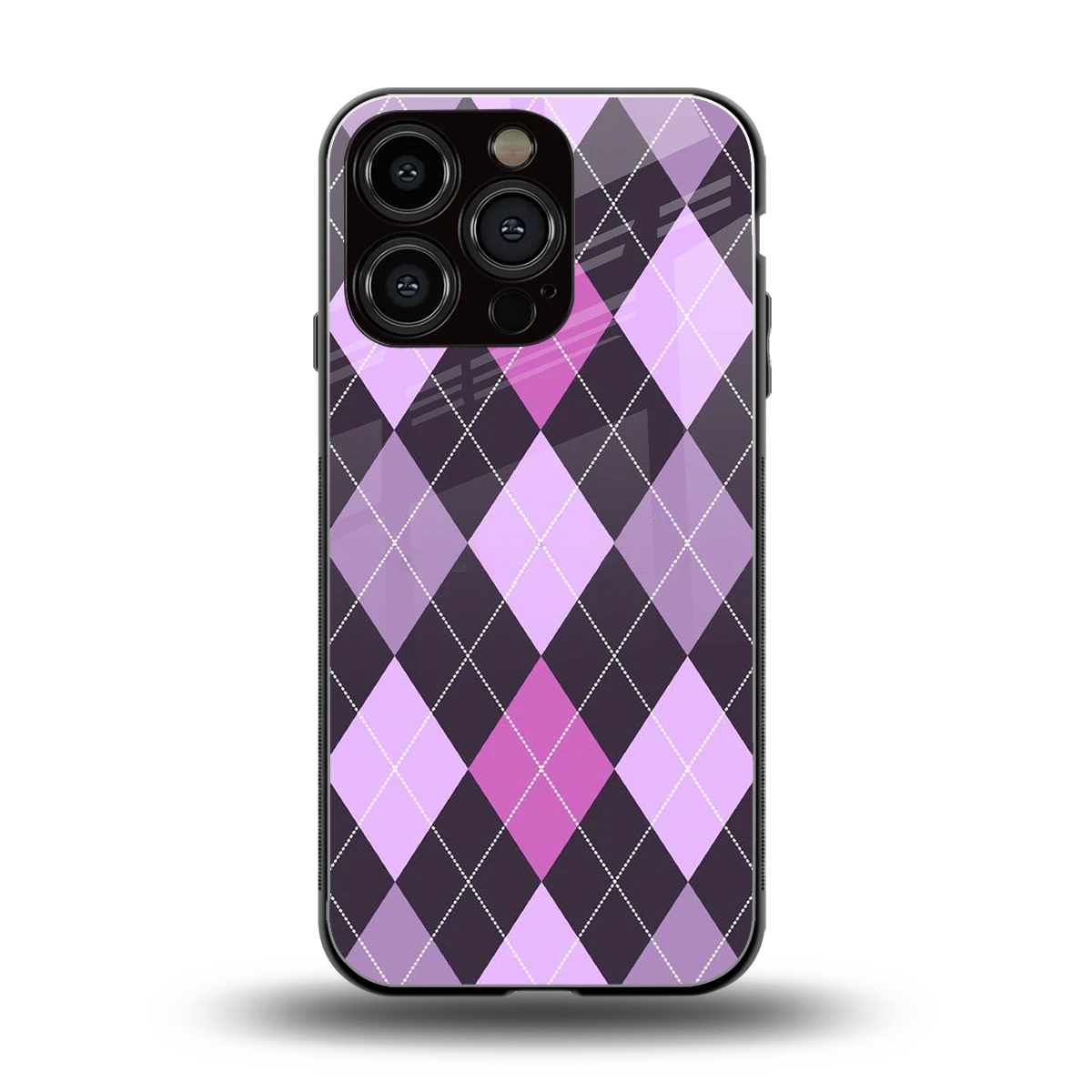 Argyle Purple back phone cover | glass case for iphone 16 pro