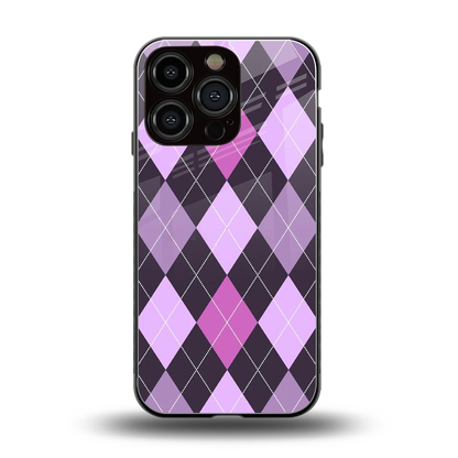 Argyle Purple back phone cover | glass case for iphone 16 pro