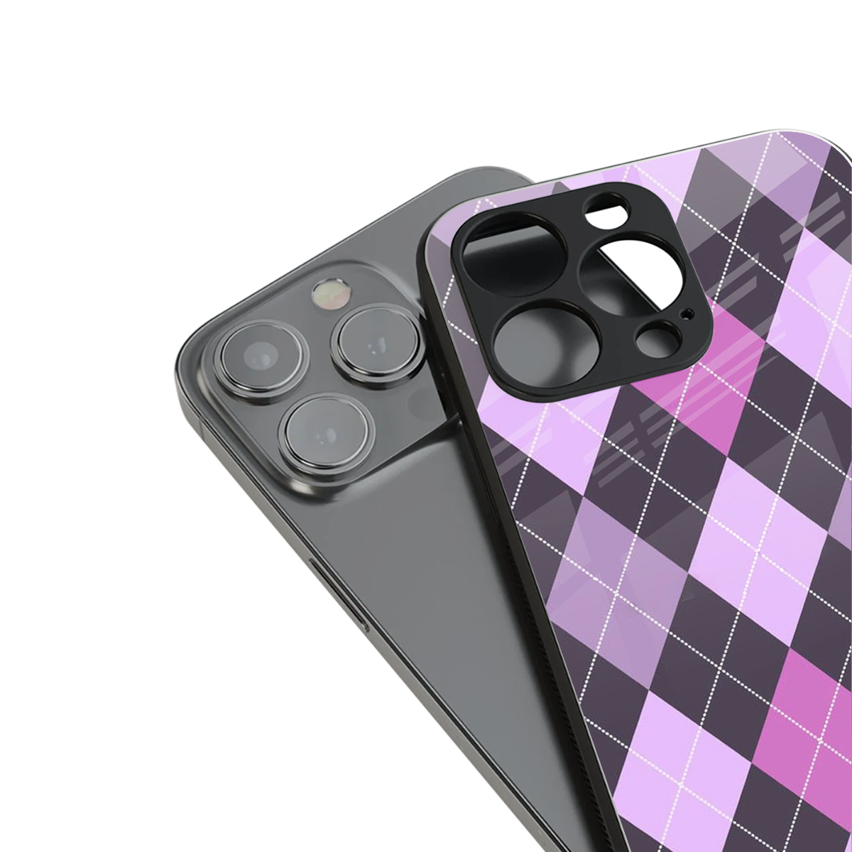 Argyle Purple Phone Case for Iphone 16 | Glass Case